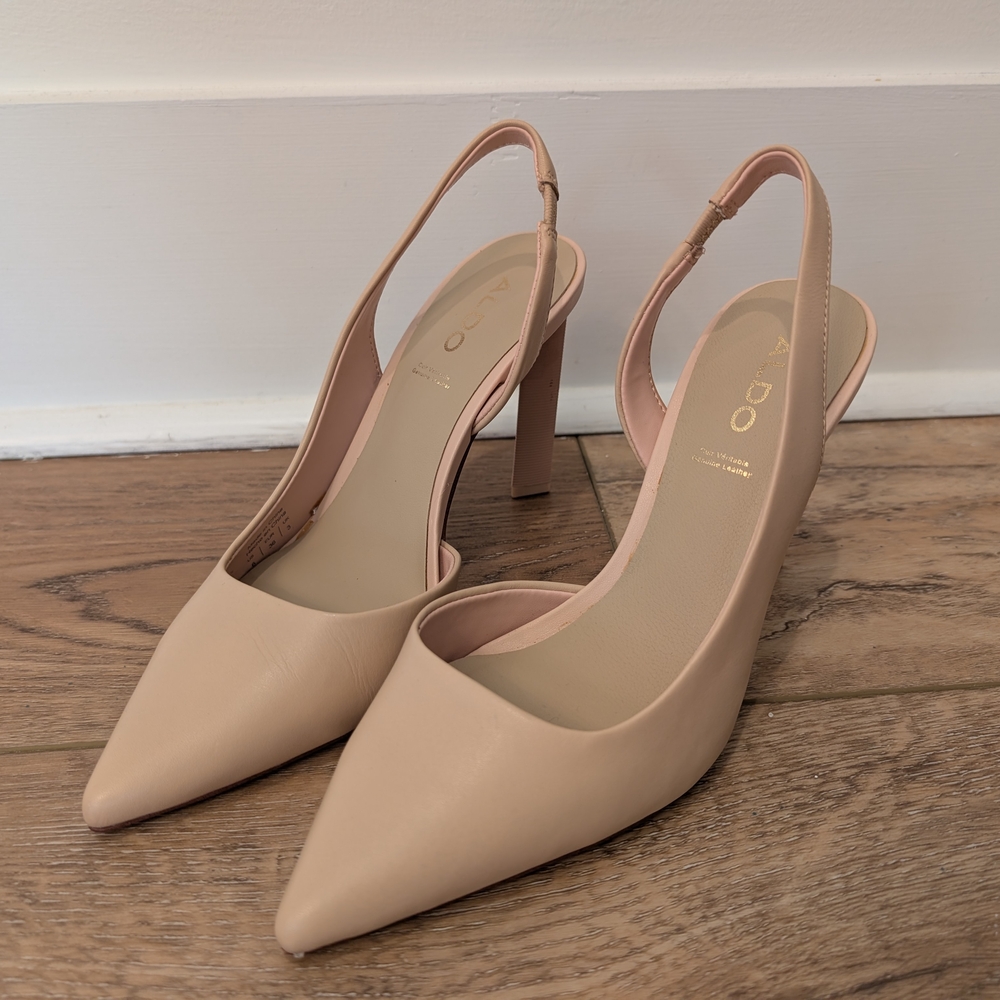 Aldo Beige Slingback Heels